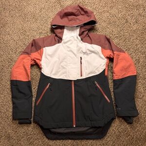 Columbia Snow Slab Omni-Heat Blackdot White Shark Dark Coral Small Ski Jacket